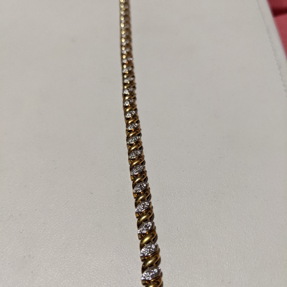 925 R China Gold Plated Tennis Bracelet